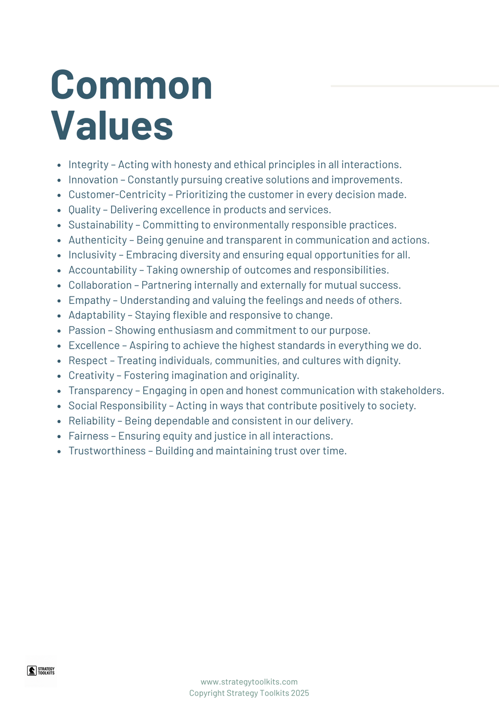 Individual Values Strategy Toolkit (US Edition)