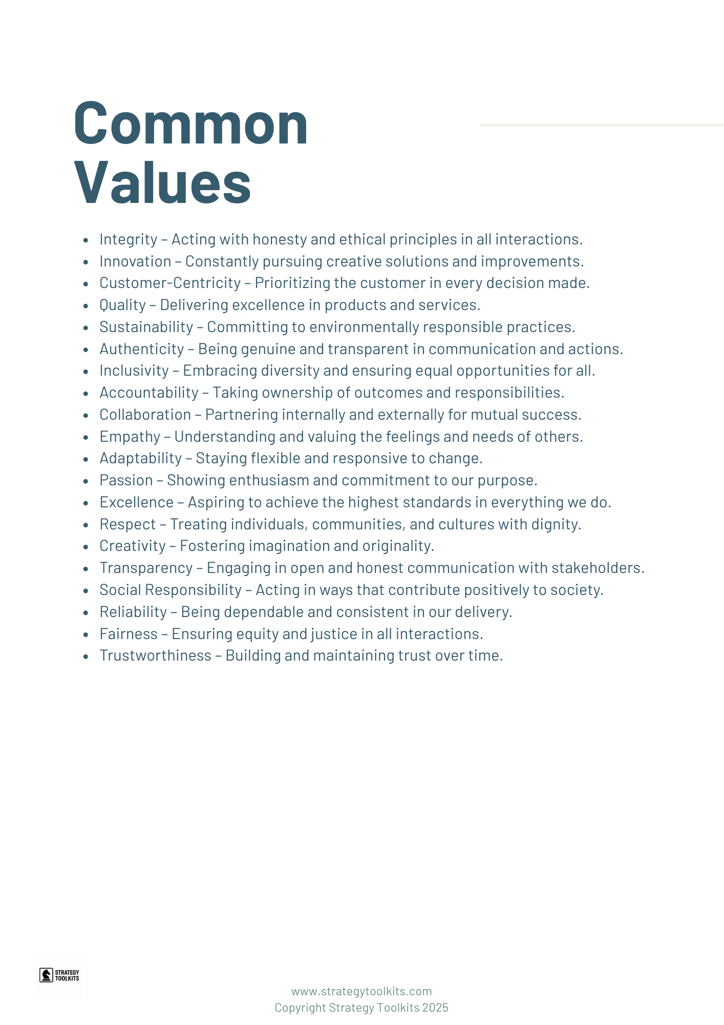 Individual Values Strategy Toolkit (US Edition)
