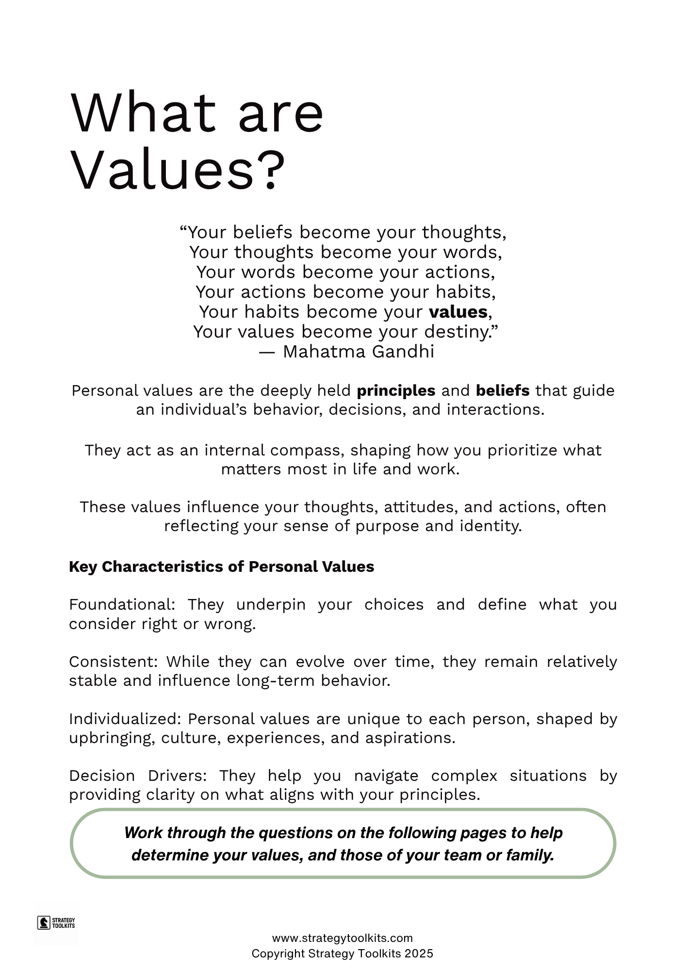 Individual Values Strategy Toolkit (UK English Edition)